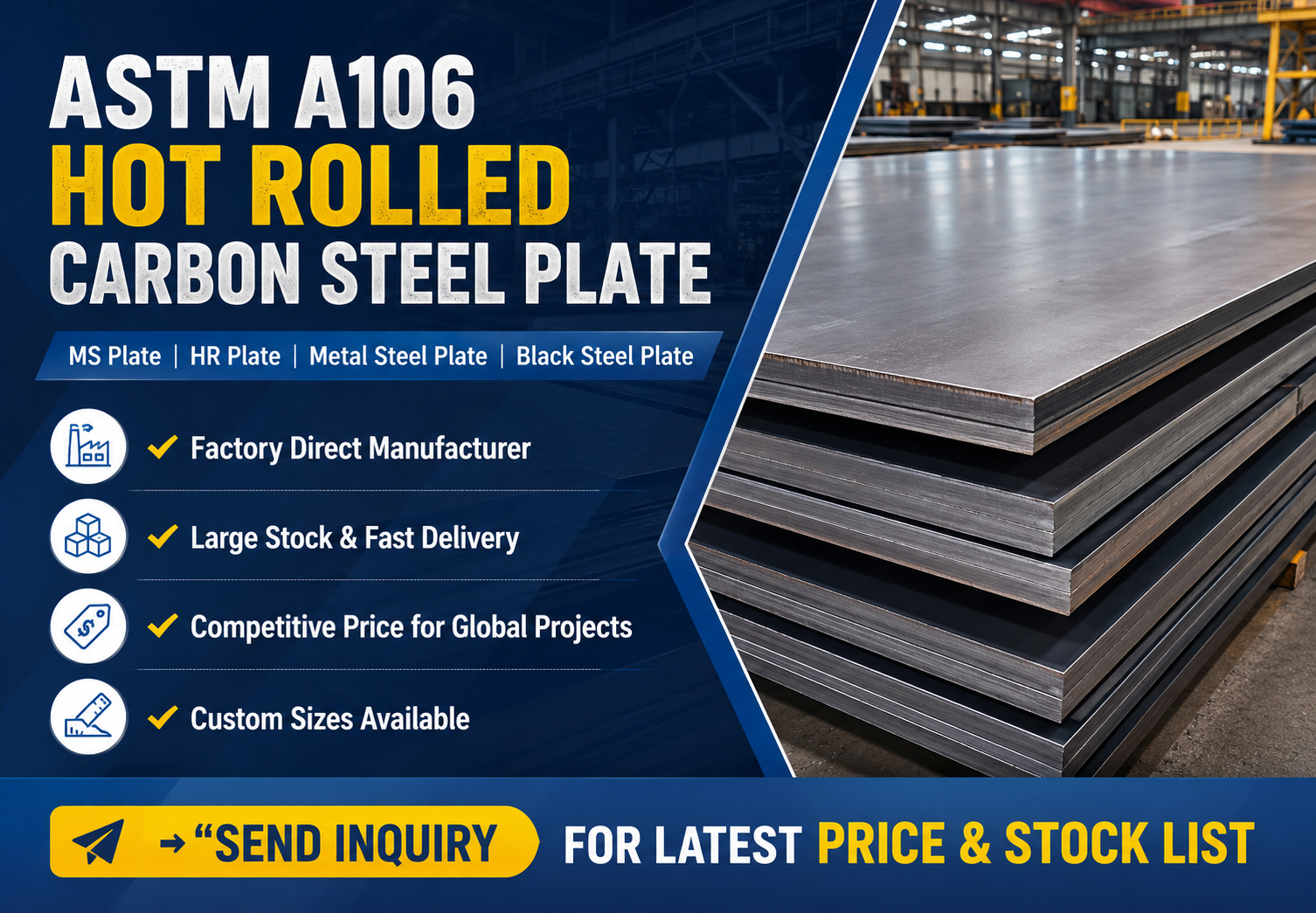 ASTM A106 Hot Rolled Carbon Metal Steel Plate - Royal Steel Group