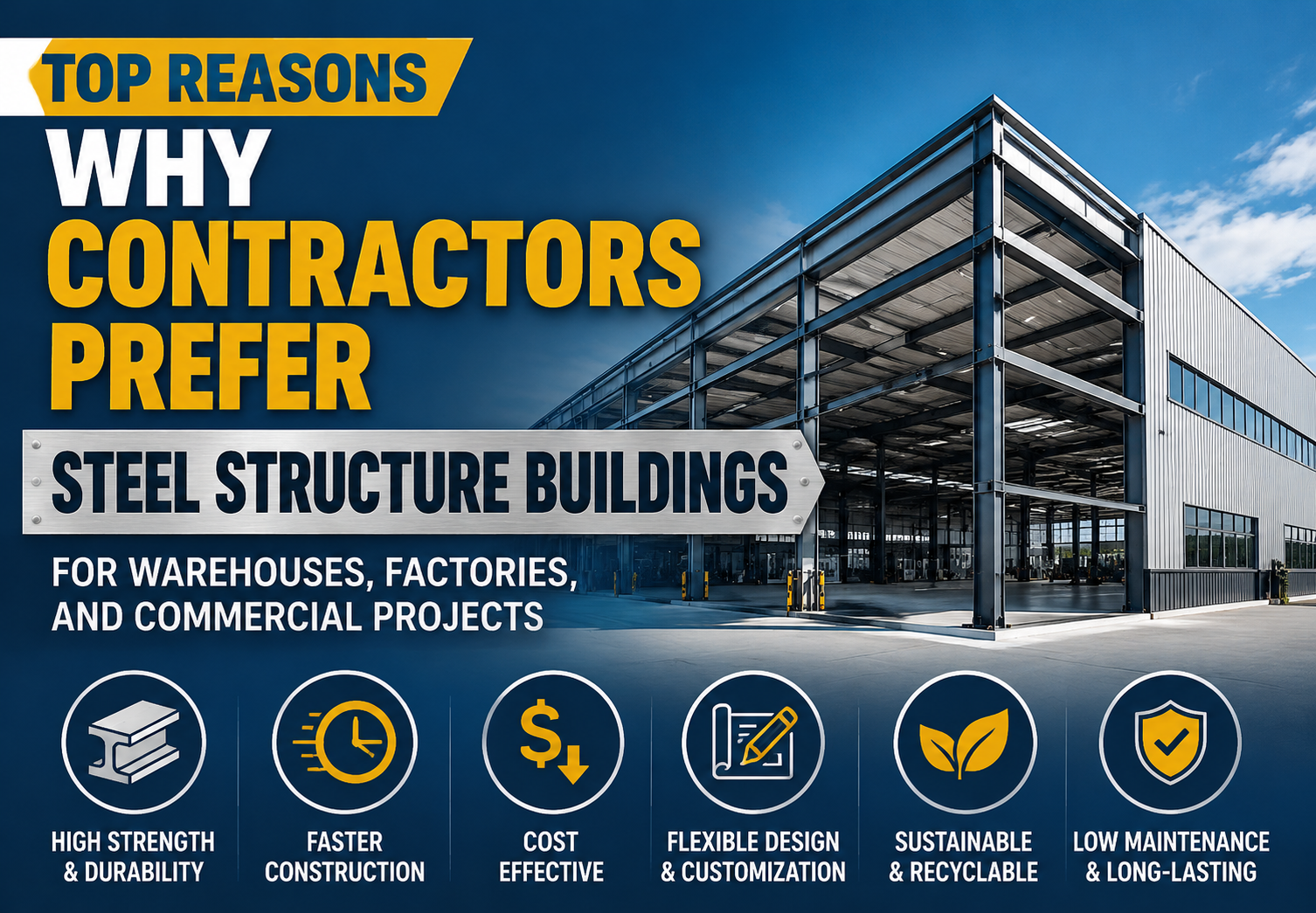 Top Reasons Why Contractors Prefer Steel Structure Buildings for Warehouses  Factories and Commercial Projects