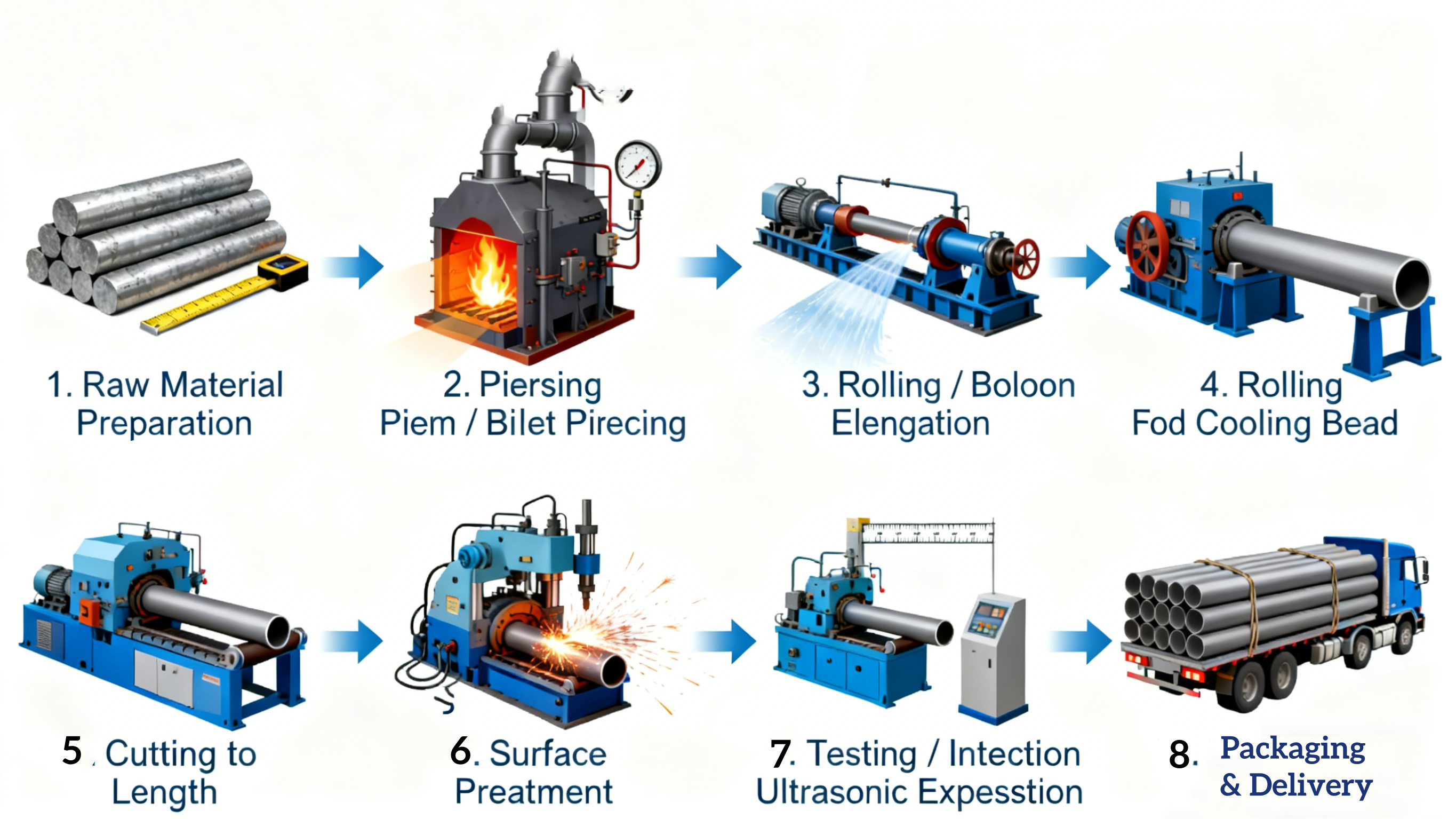 astm a106 seamless steel tube production