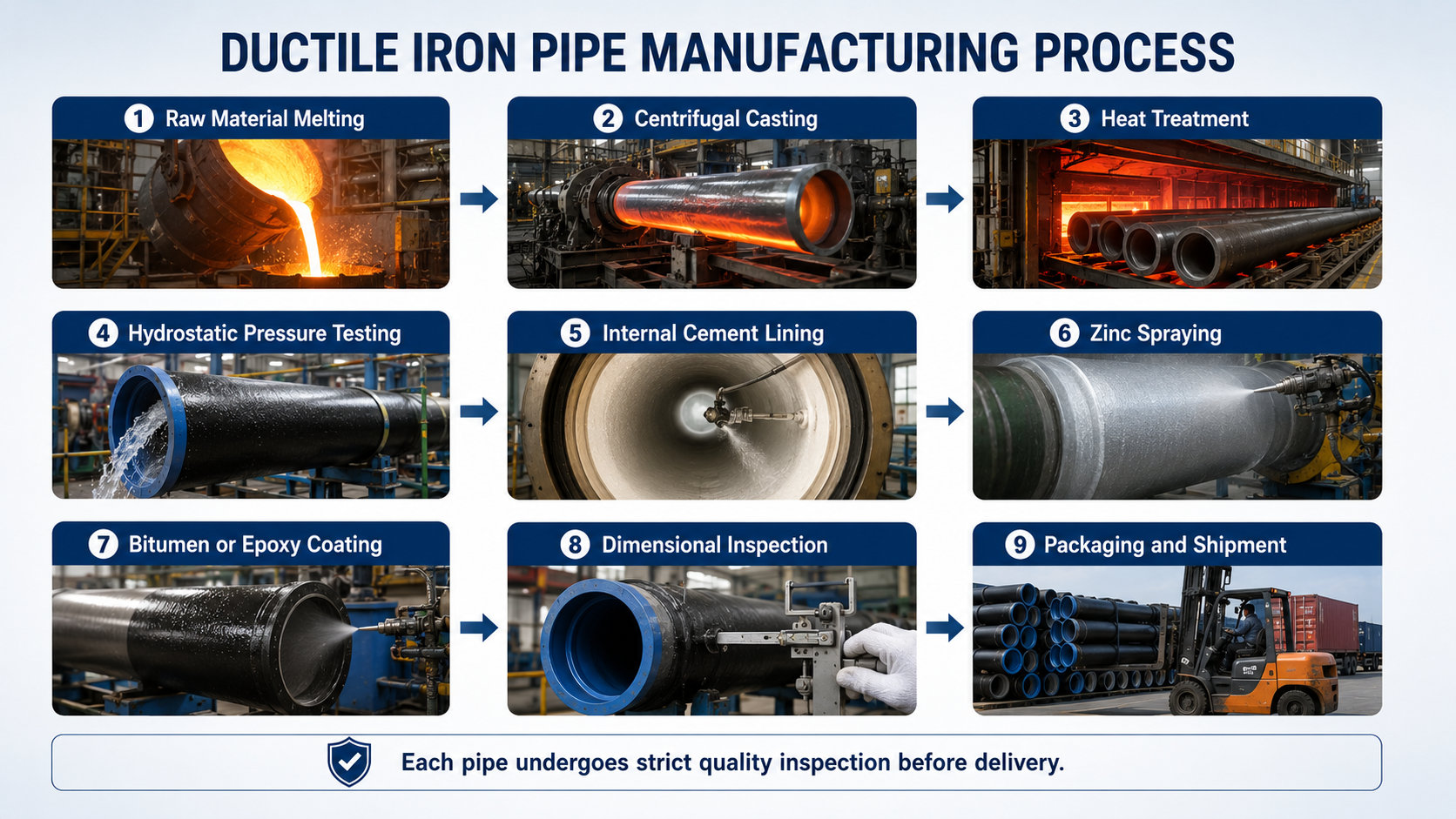 ductile iron pipe production process