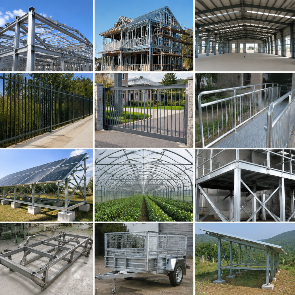galvanized steel square tube application