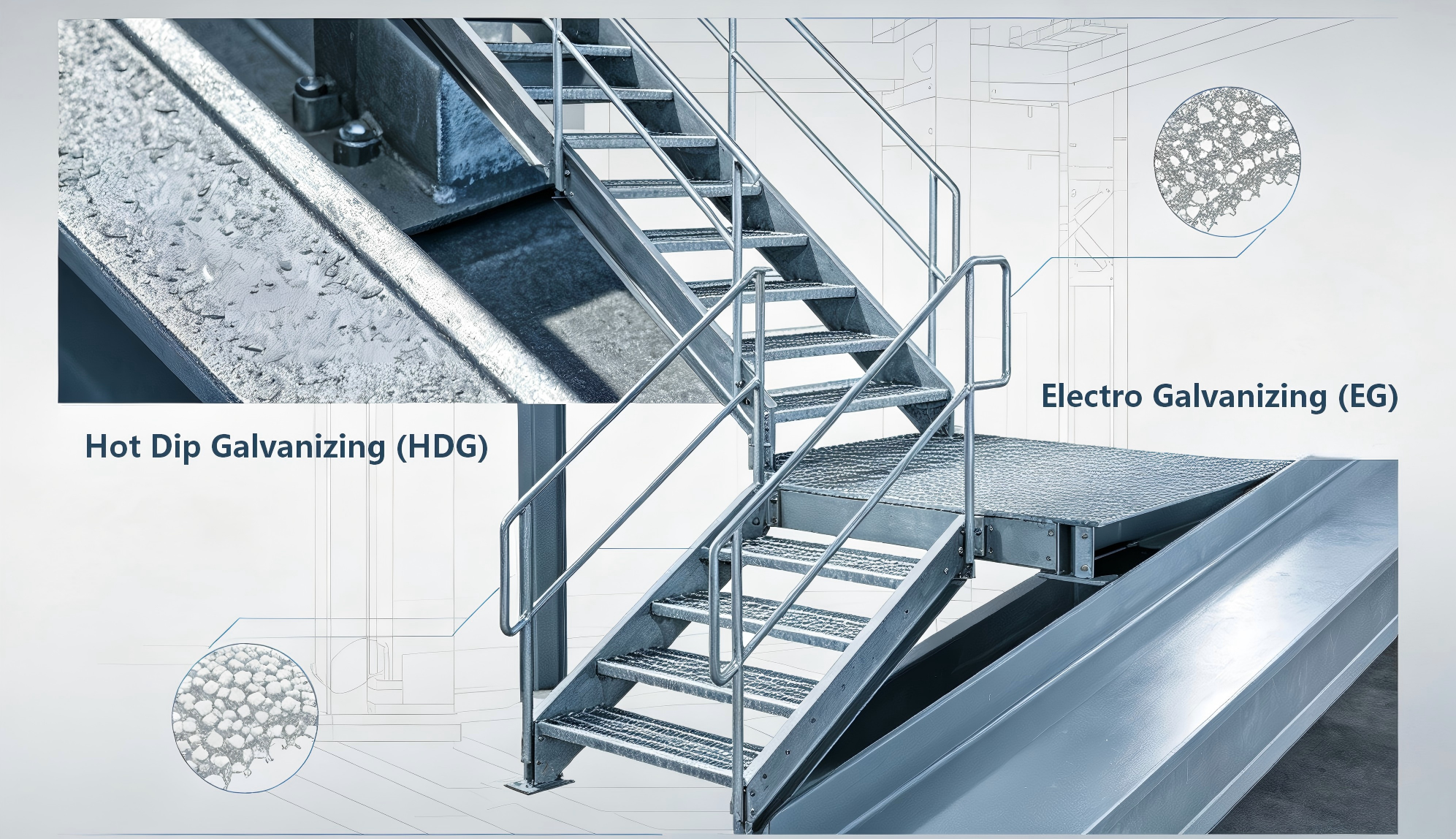 galvanzied steel stair surface